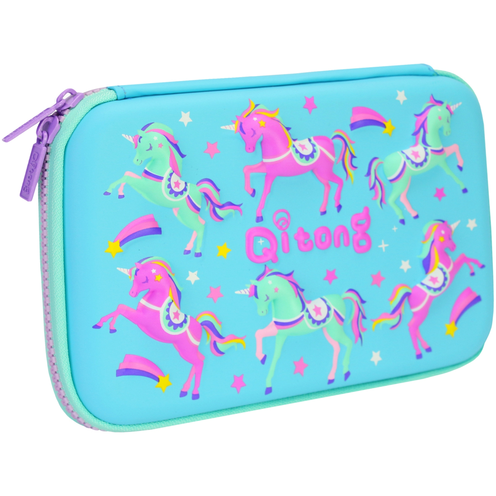 Пенал Cool For School з тисненням 1 відділення Блакитний (QT-5652-Blue) Пенал Cool For School з тисненням 1 відділення Блакитний (QT-5652-Blue)