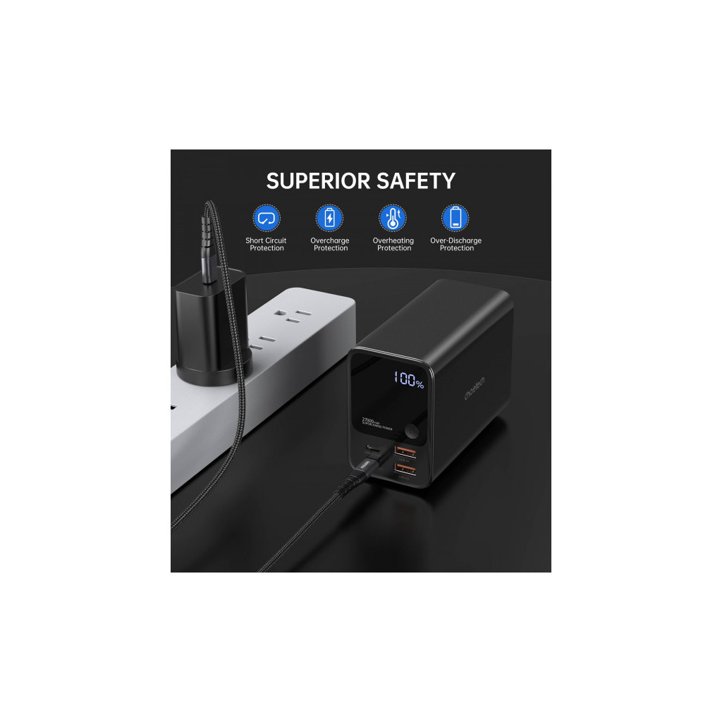 Батарея універсальна Choetech 27000mAh, PD/3.0/100W, USB-C*2/100+100W, USB-A*2/QC3.0/22.5W (B635-BK)