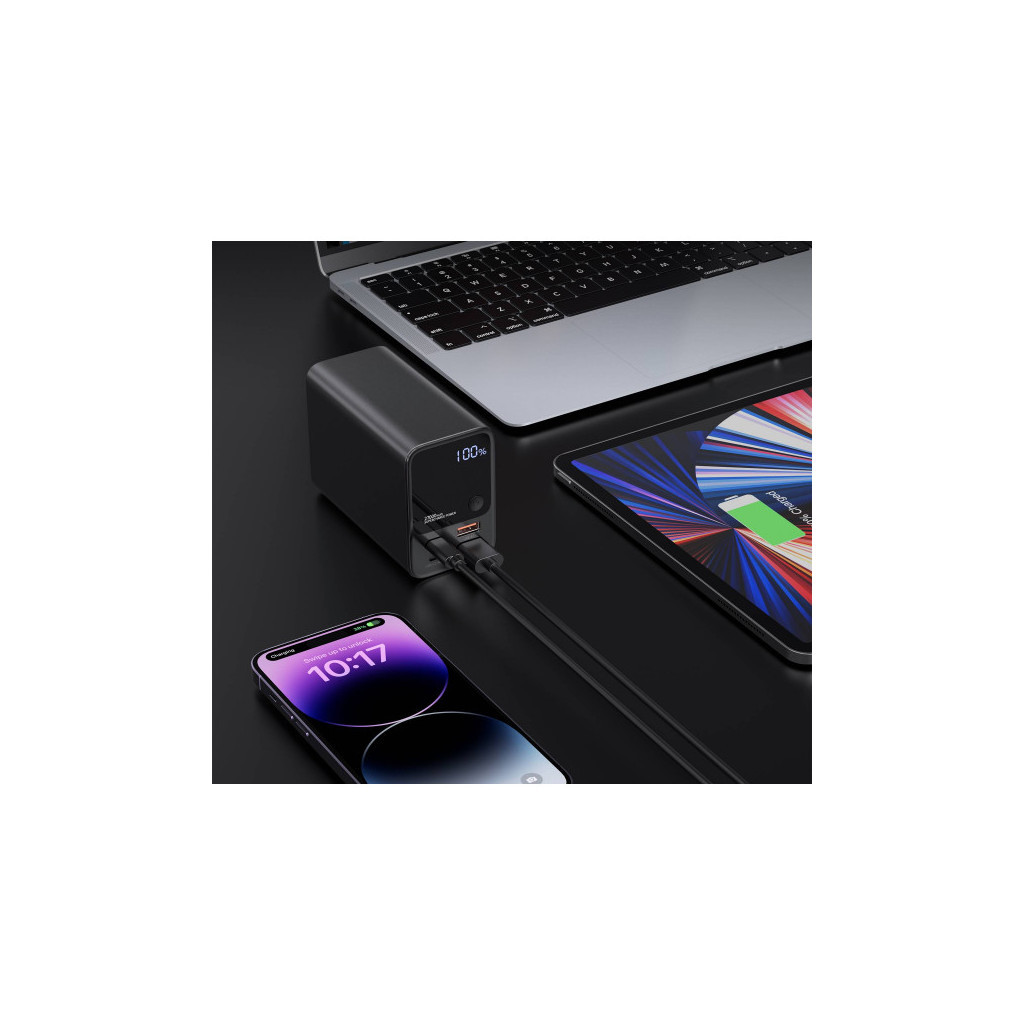 Батарея універсальна Choetech 27000mAh, PD/3.0/100W, USB-C*2/100+100W, USB-A*2/QC3.0/22.5W (B635-BK)