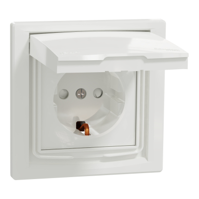 Розетка Schneider Electric ASFORA з кришкою IP44, біла (EPH3100321)