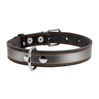 Collar for animals Collar with reflective tape W 35 mm L 48-63 cm black (02981)