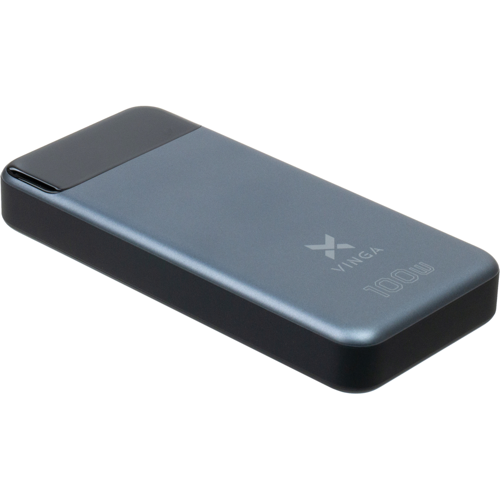 Батарея універсальна Vinga 30000 mAh 100W Display VA Grey (Li-Ion) (VPBB30100)