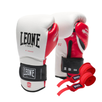 Leone GN113 IL Tecnico N3 White 12oz Boxing Gloves (GN113_White_12oz)