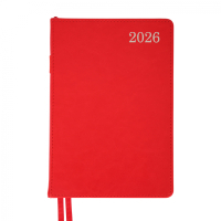 Weekly Leo planner A5 dated 2026 "City", hard, red, 368 pages (252666)