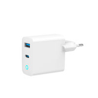 Зарядний пристрій Gembird 1xUSB-C PD45W + 1xUSB QC3.0 white (TA-UC-PDQC45L-W-01)