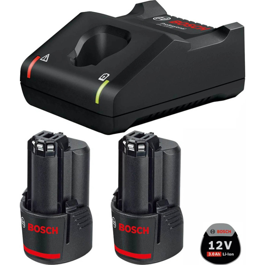Набір акумулятор + зарядний пристрій Bosch Professional, GBA 12V, 2×3.0Ah, ЗП GAL 12V-40 (1.600.A01.9RD)
