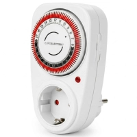 Timer socket EUROELECTRIC 16A/3680W 24Н, White (ST-16A/3.68kW(M))