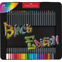 Colored pencils Faber-Castell Black Edition color pencils 24 colors three-sided ebony, metal box (116425) (32086)