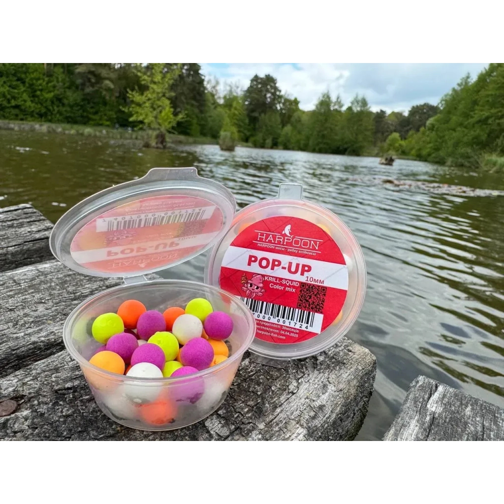 Бойл Harpoon Pop UP 10мм color mix Fluor Krill-Squid (7407000001724)