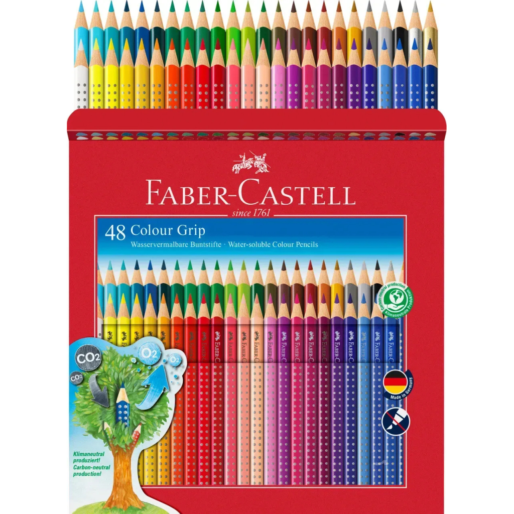 Олівці кольорові Faber-Castell Grip, акварельні, 48 кольорів в картонній коробці, 112449 (26535) Олівці кольорові Faber-Castell Grip, акварельні, 48 кольорів в картонній коробці, 112449 (26535)