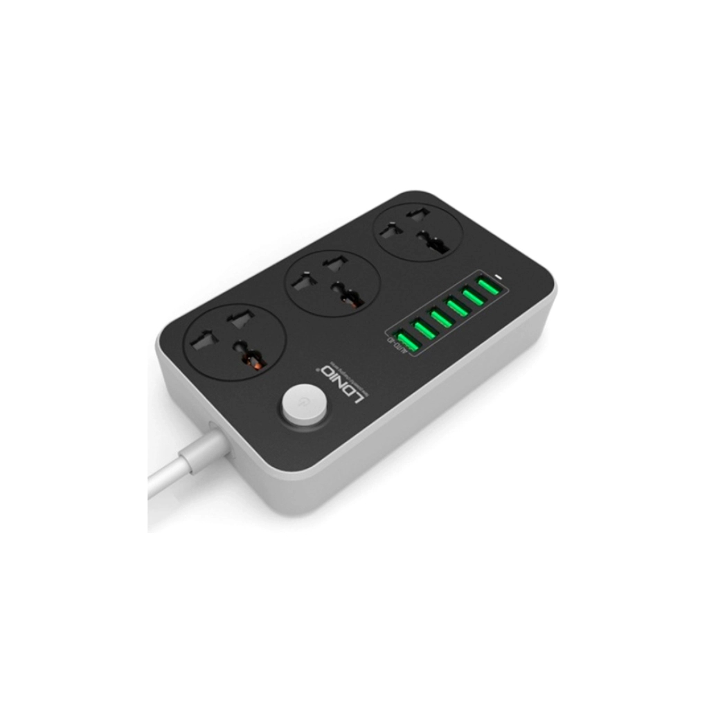 Мережевий фільтр живлення LDNIO SC3604, 3 роз, 6 USB, 2м, Black (SC3604)