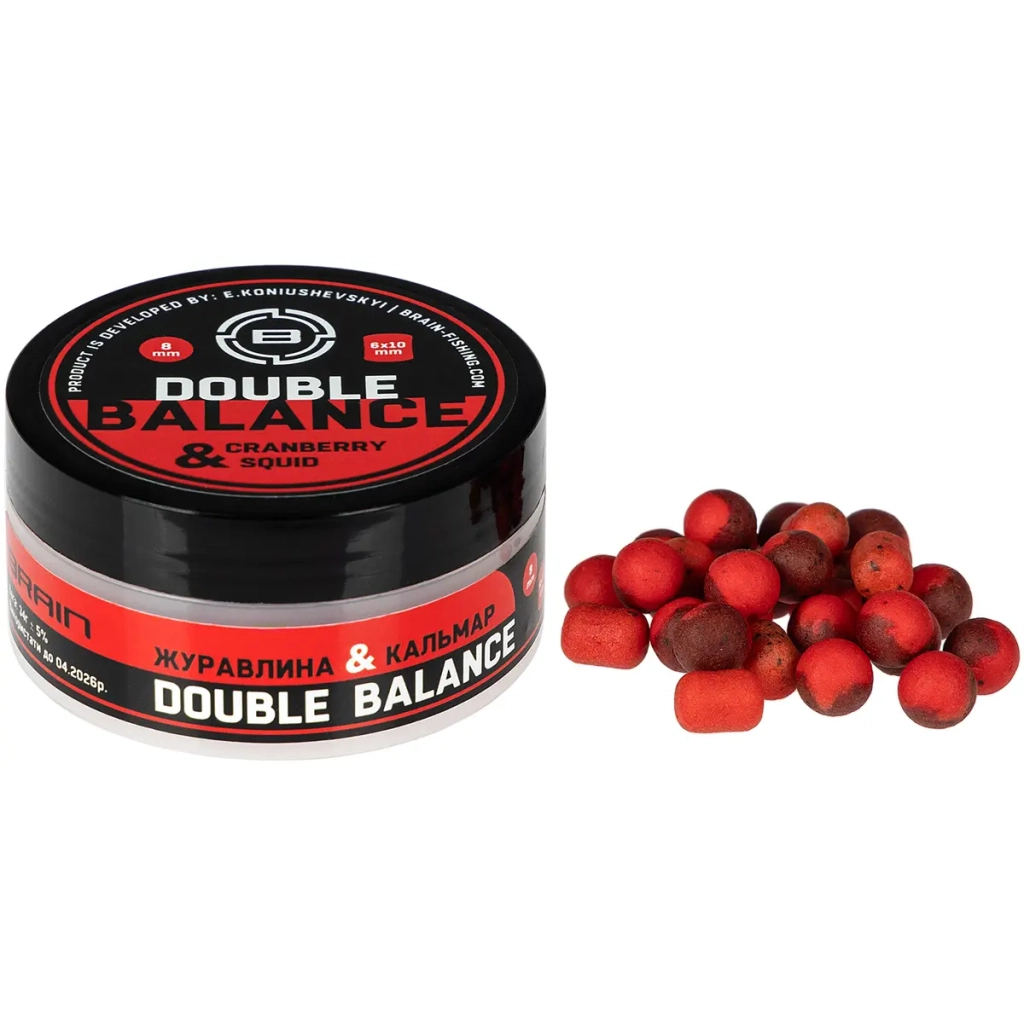 Бойл Brain Double Balance Cranberry & Squid (журавлина + кальмар) 08+06х10mm (1858.81.43) Бойл Brain Double Balance Cranberry & Squid (журавлина + кальмар) 08+06х10mm (1858.81.43)