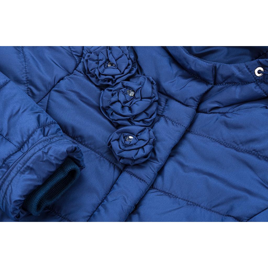 Куртка дитяча Snowimage подовжена з капюшоном і квіточками (SICY-G107-116G-blue)