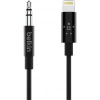 Кабель мультимедійний 3.5 mm Audio Cable to Lightning MFI, 0.9m, Black Belkin (AV10172BT03-BLK)