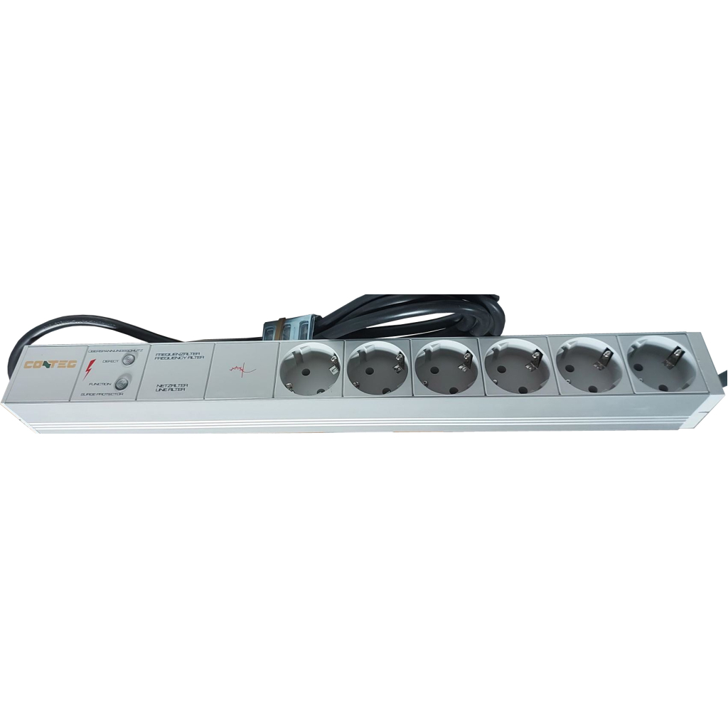 Силовий блок Conteg 19" 1U 6xSchuko, фільтр ВЧ, з кабелем 3м (DP-RP-06-SCHUPH) Силовий блок Conteg 19" 1U 6xSchuko, фільтр ВЧ, з кабелем 3м (DP-RP-06-SCHUPH)