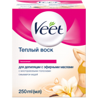 Віск для депіляції Veet теплий з ефірними оліями 250 мл (8002990293235)