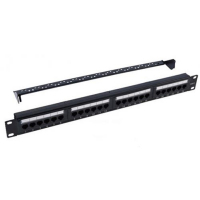 Patch panel 19" 24xRJ-45 UTP Cat.6, 1U, with organizer Kingda (KD-PP07-UTP-C6-24P)