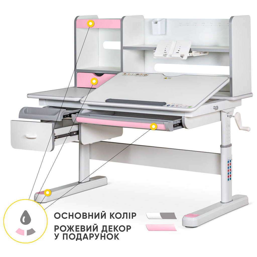 Парта Mealux Florida Multicolor Pink (Evo-52 WG + PN Multicolor)