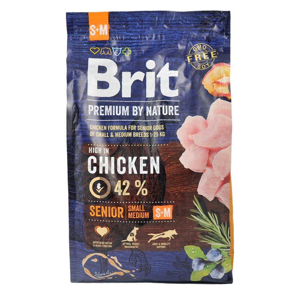 Сухий корм для собак Brit Premium Dog Senior S+M 3 кг (8595602526390)