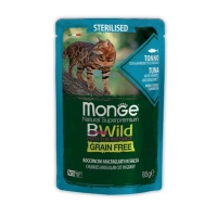 Wet food for cats Monge BWild Cat Free Wet Sterilized tuna with shrimp 85 g (8009470012799)