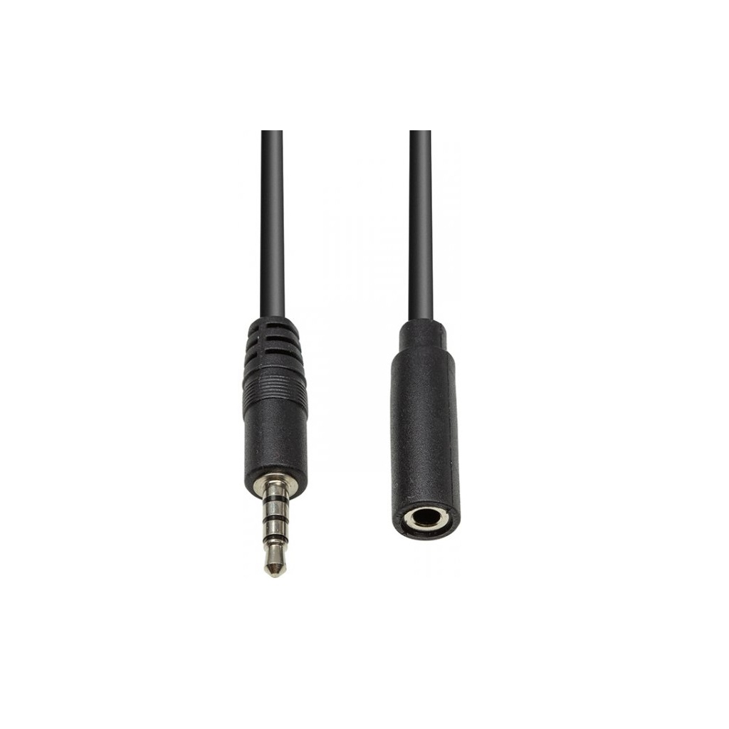 Кабель мультимедійний 3.5mm M to 3.5mm F 1.0m (4pin) PowerPlant (CA912841)