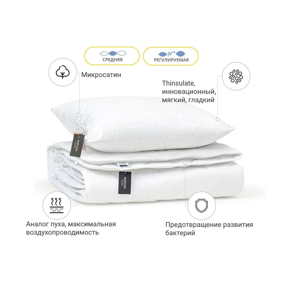 Ковдра MirSon Набір 3M Thinsulate Всесезонний №1663 Eco Light White Ковдра (2200002657211)