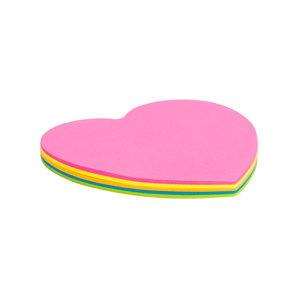 Папір для нотаток Axent з клейким шаром серце 70х70мм, 50 аркушів (2443-01-A)