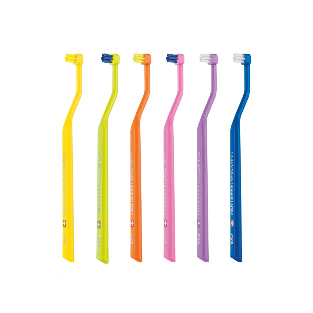 Зубна щітка Curaprox CS 708 Implant Ortho для брекетів та імплантів Колір в асортименті (7612412424522)