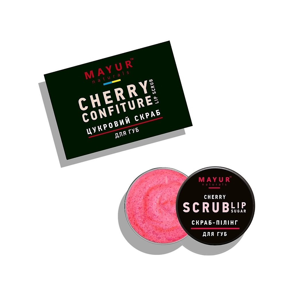 Скраб для губ Mayur Cherry Lip Sugar Scrub Вишневий конфітюр 15 г (4820230953244)