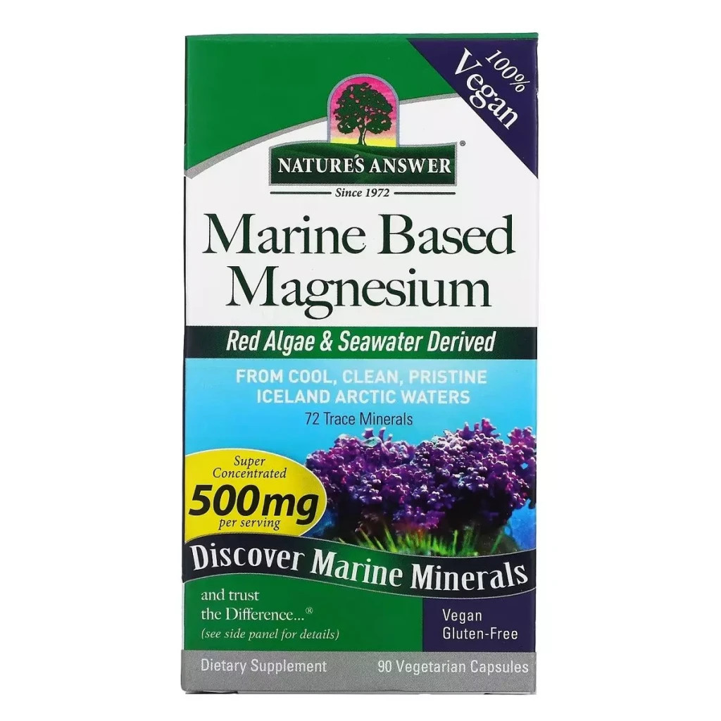 Мінерали Nature's Answer Магній морського походження, 500 мг, Marine Based Magnesium, 90 ві (NTA-16462)