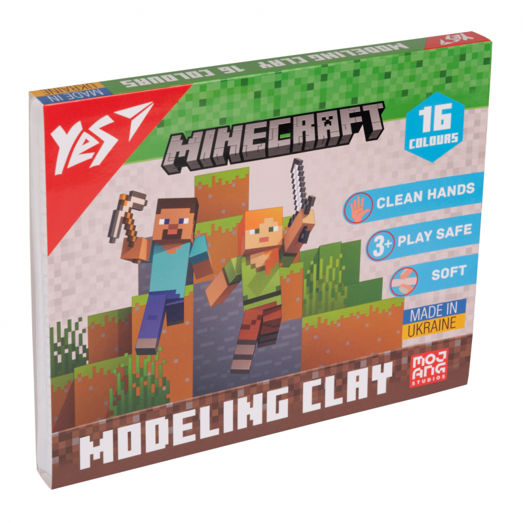 Пластилін Yes Minecraft 16 кольорів 320 г (540674)