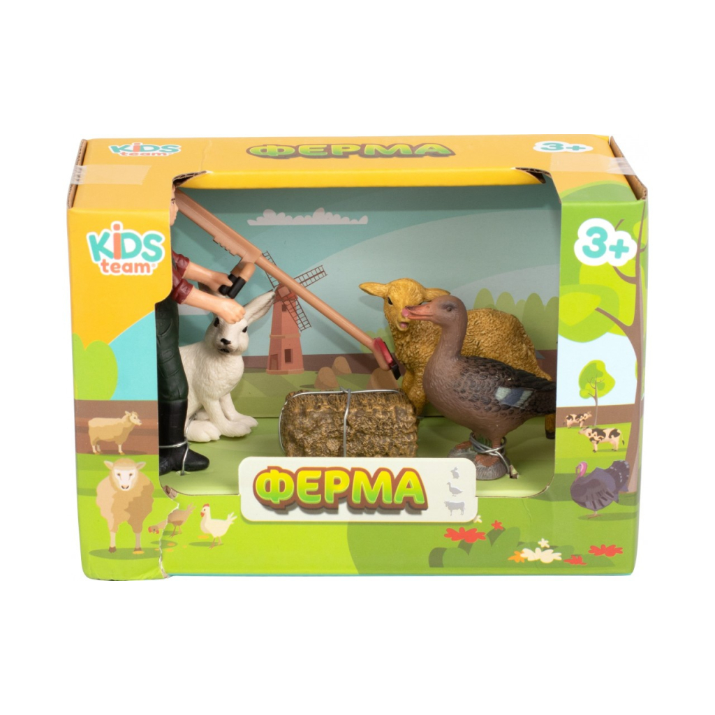 Фігурка Kids Team набір Ферма фермер, качка, ягня, кролик (Q9899-T7_6)