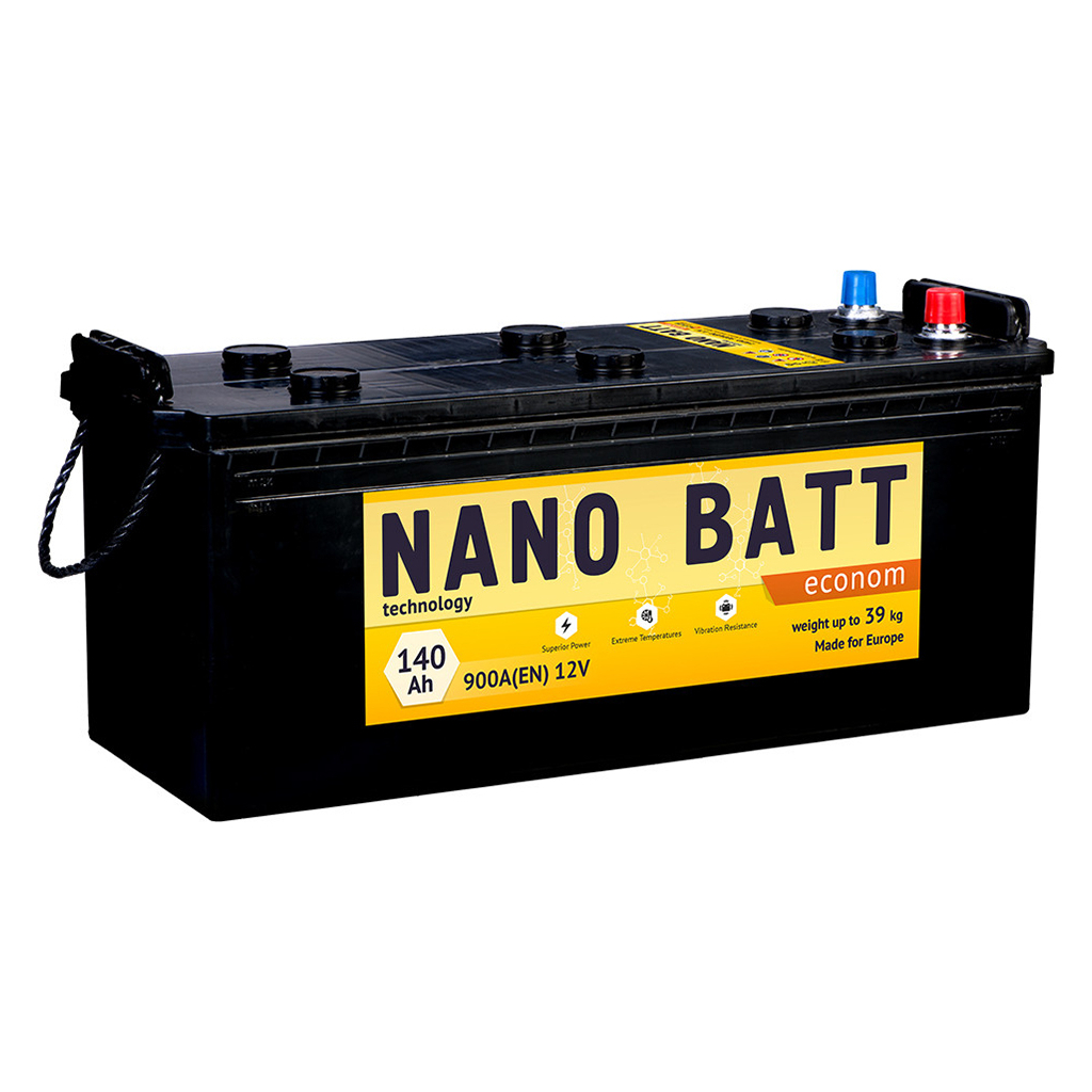Акумулятор автомобільний NANO BATT Econom 190A (євробанка)