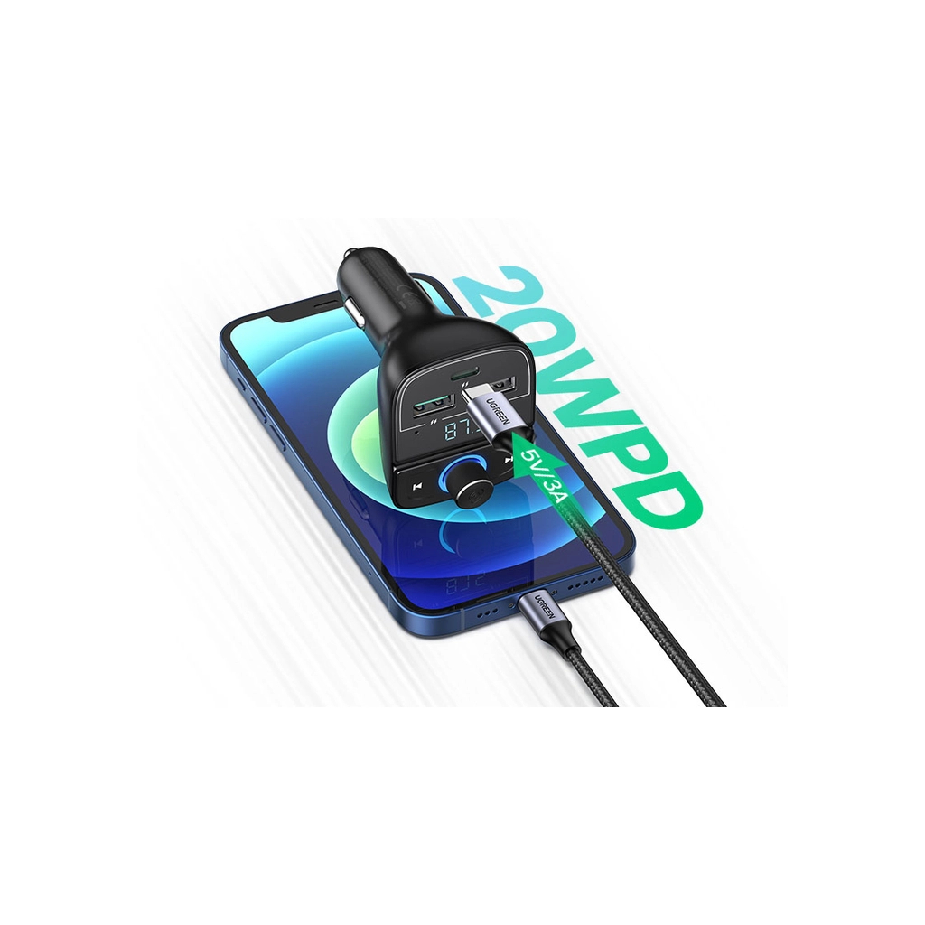 FM модулятор UGREEN CD229 Bluetooth Car Charger (5.0+PD+QC3.0+USB Flash Drive+TF (CD229) FM модулятор UGREEN CD229 Bluetooth Car Charger (5.0+PD+QC3.0+USB Flash Drive+TF (CD229)