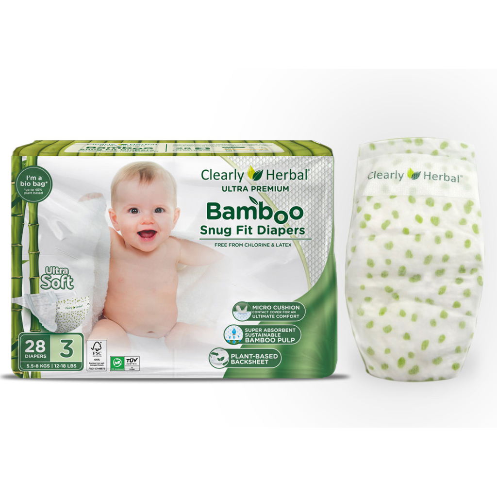 Підгузки Clearly Herbal Bamboo, розмір 3 (5,5-8 кг), 28 шт (1135)