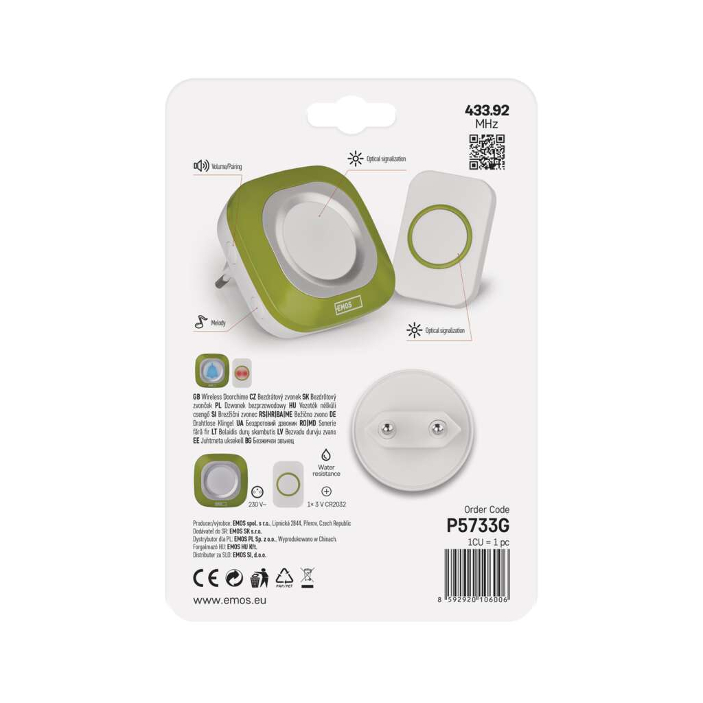 Дверний дзвінок бездротовий EMOS P5733G EMOS (P5733G)