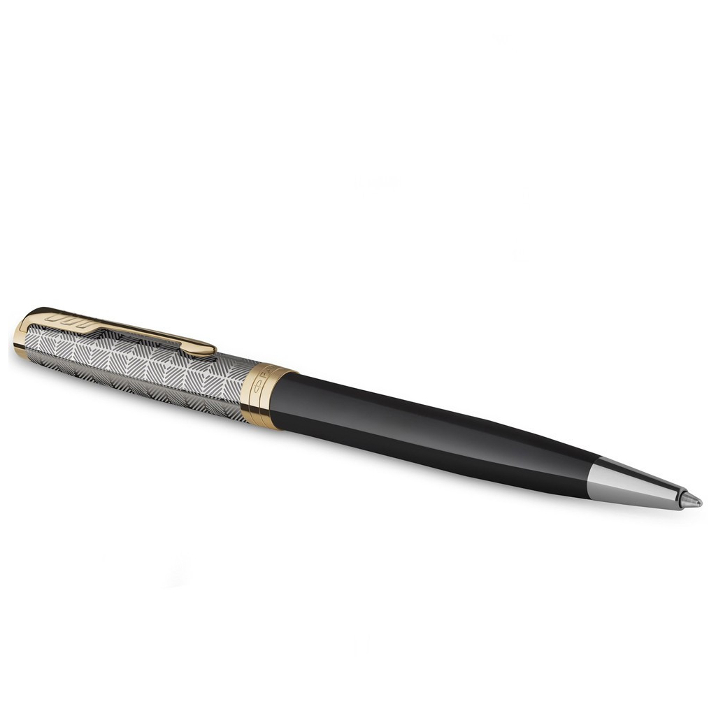 Ручка кулькова Parker SONNET 17 Metal & Black Lacquer GT BP (68 132)