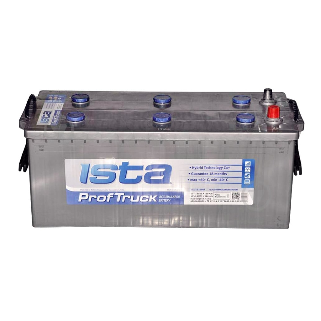 Акумулятор автомобільний Ista Prof Truck 190Ah бокова(+/-) (1150EN) Акумулятор автомобільний Ista Prof Truck 190Ah бокова(+/-) (1150EN)