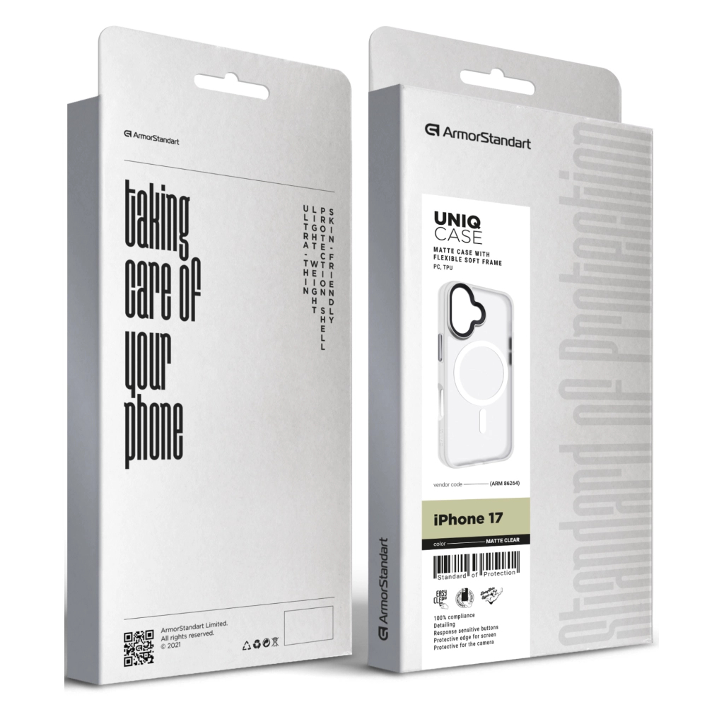 Чохол до мобільного телефона Armorstandart Uniq MagCase Apple iPhone 17 Matte Clear (ARM86264) Чохол до мобільного телефона Armorstandart Uniq MagCase Apple iPhone 17 Matte Clear (ARM86264)