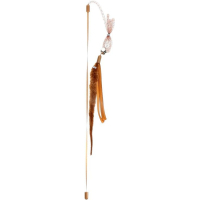 Toy for cats Hippie Pet Fishing rod with a worm brown 48 cm (HIPCW2401002RU)