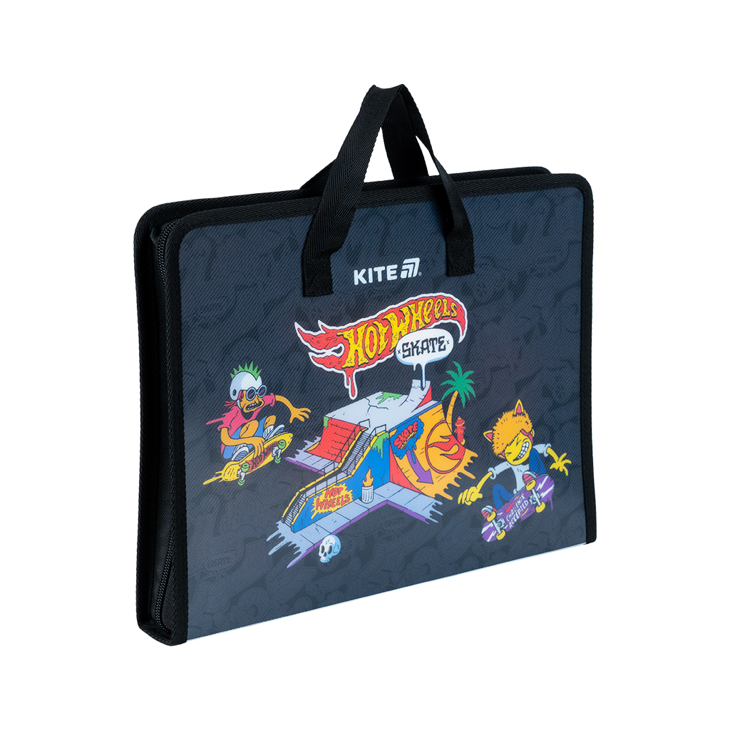Папка - портфель Kite на блискавці A4 Hot Wheels, 1 відділення (HW25-202)
