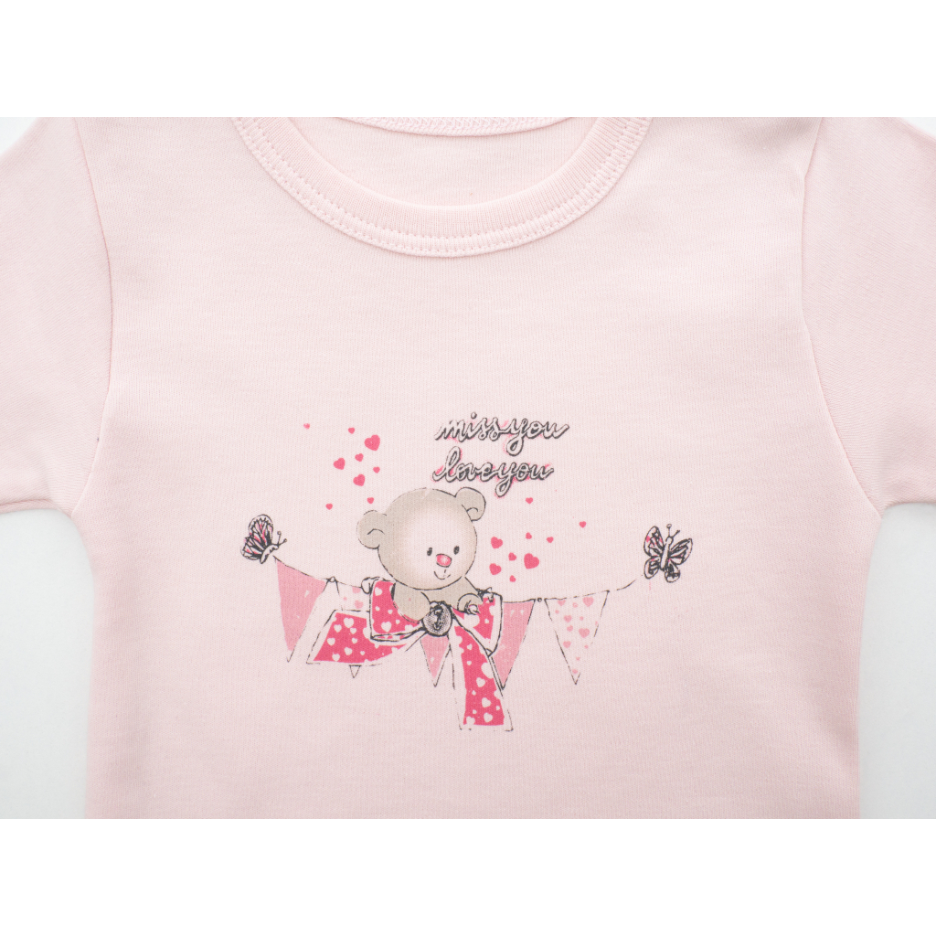 Боді дитяче Bibaby з ведмедиком (56167-68G-pink)