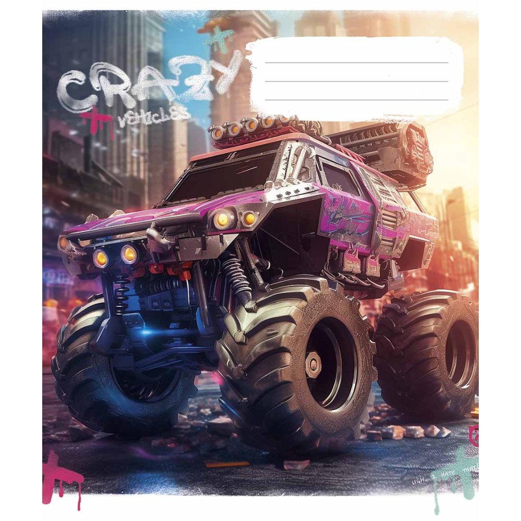 Зошит Школярик Monster trucks 48 аркушів клітинка (048-3283K) Зошит Школярик Monster trucks 48 аркушів клітинка (048-3283K)