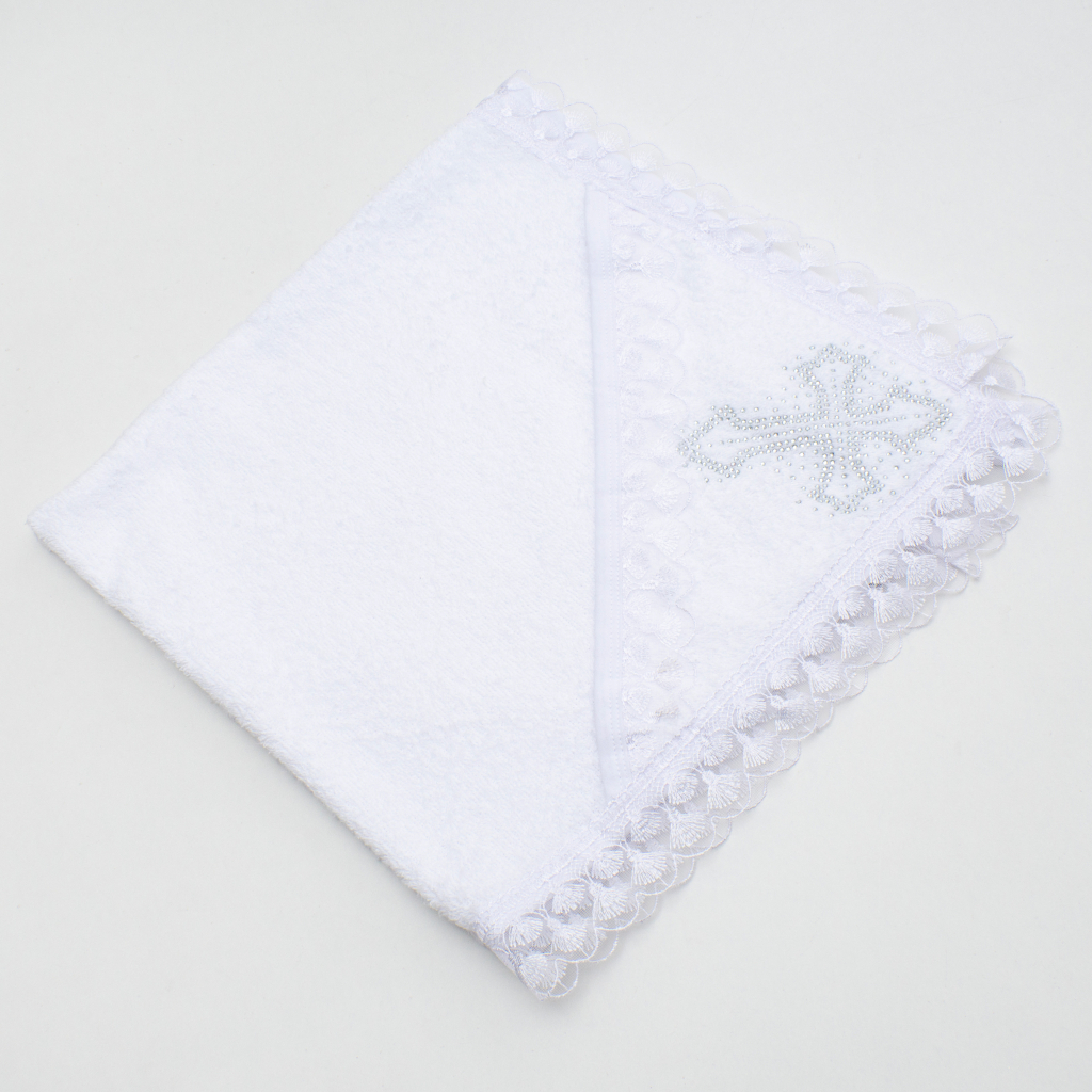Крижма дитяча Mille з хрестиком (7701-white) Крижма дитяча Mille з хрестиком (7701-white)