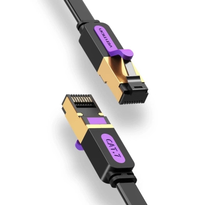 Патч-корд 10m UTP cat 7 RJ-45 flat black Vention (ICABL)