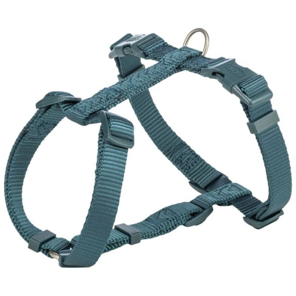 Шлея для собак Trixie Premium H-harness M-L 52-75 см/20 мм синьо-зелена (4053032672956)