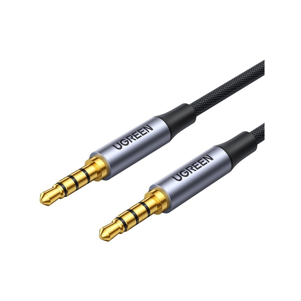 Кабель мультимедійний 3.5mm M to 3.5mm M 2.0m (4pin) AV183 gray Ugreen (20782)