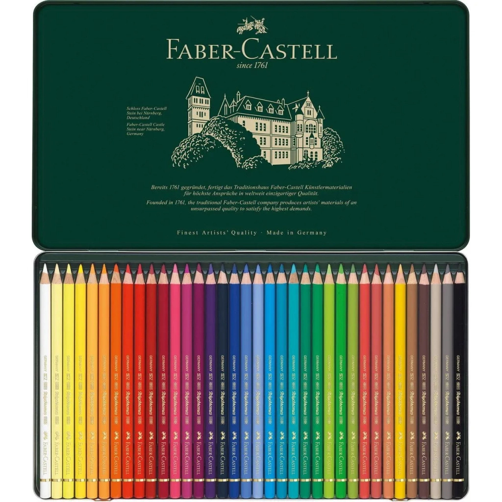 Олівці кольорові Faber-Castell POLYCHROMOS 36 кольорів в металевій коробці, 110036 (15442) Олівці кольорові Faber-Castell POLYCHROMOS 36 кольорів в металевій коробці, 110036 (15442)