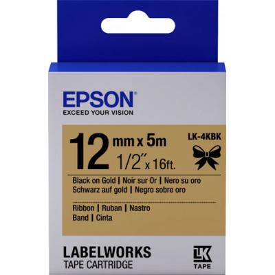 Етикет-стрічка EPSON Labelworks LK-4KBK Blk/Gold (C53S654001)