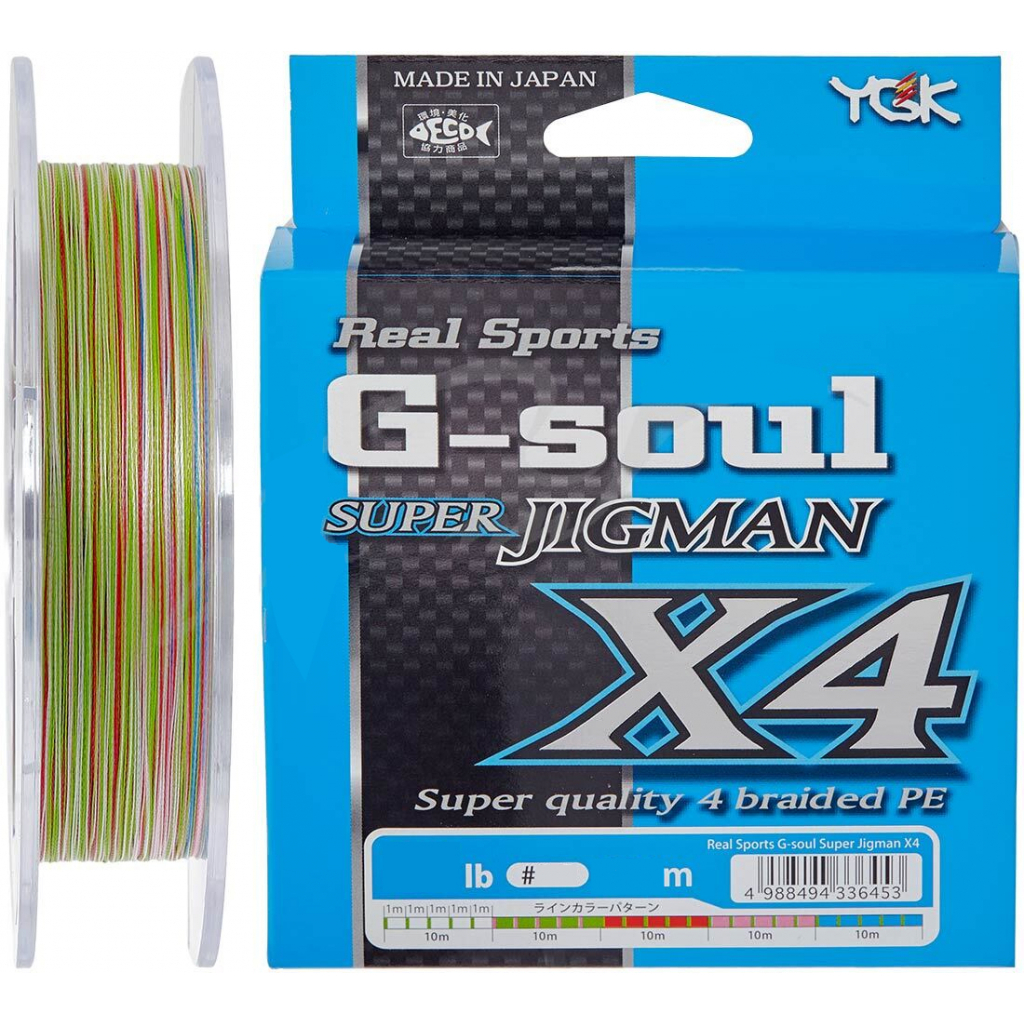Шнур YGK Super Jig Man X4 200m Multi Color 0.6/0.128mm 12lb (5545.00.52) Шнур YGK Super Jig Man X4 200m Multi Color 0.6/0.128mm 12lb (5545.00.52)